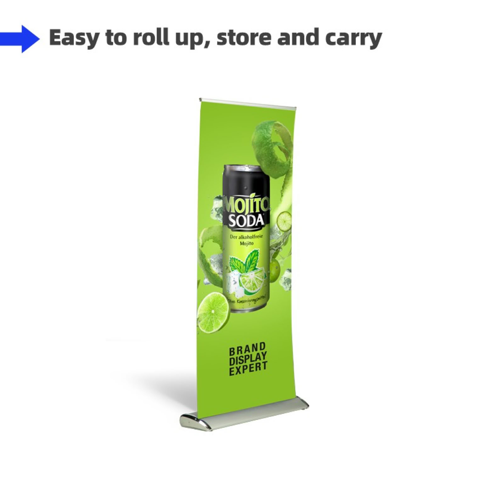 A deluxe series banner stand